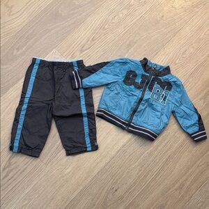 Guess Teal and Gray Jacket and Pants Two Piece Athletic Set Size 12 Months
